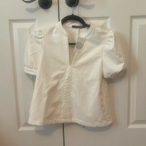 BNWT Dolce Cabo white vegan leather top XS